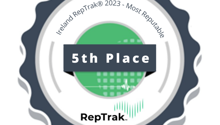Reptrak badge representing Blackrock Health as achiever of position 5 in its 2023 annual top 100 report